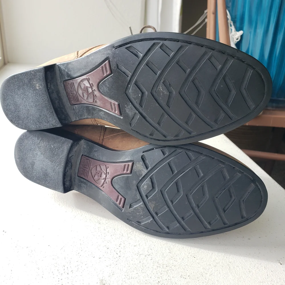 Womens Ariat Heritage Paddock Kittie Fringe Tan Leather Ankle Boots Size 8M - Picture 10 of 10